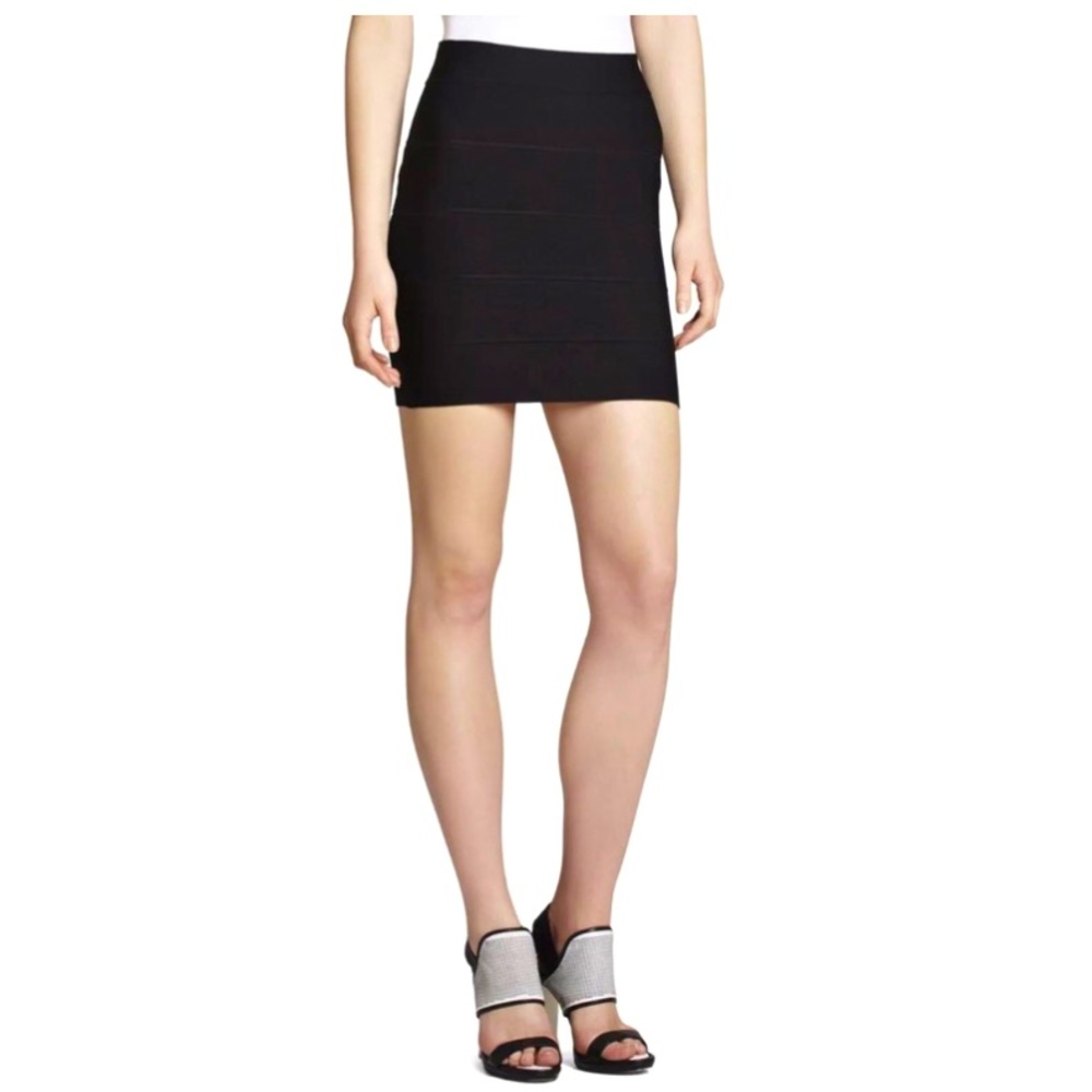 BCBGMAXAZRIA SIMONE TEXTURED POWER SKIRT